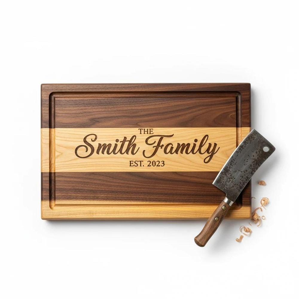 Personalized Wooden Cutting‎ Board - Custom Engraved Kitchen Gift